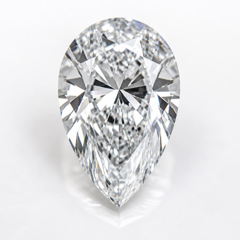 Pear cut laboratory-grown diamond