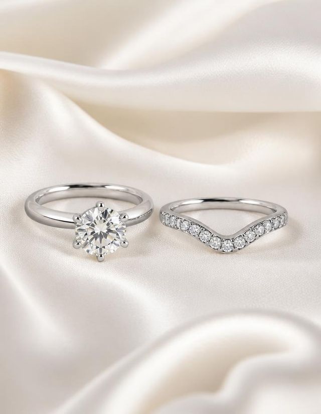 Laboratory-grown diamond bridal ring set from our collection