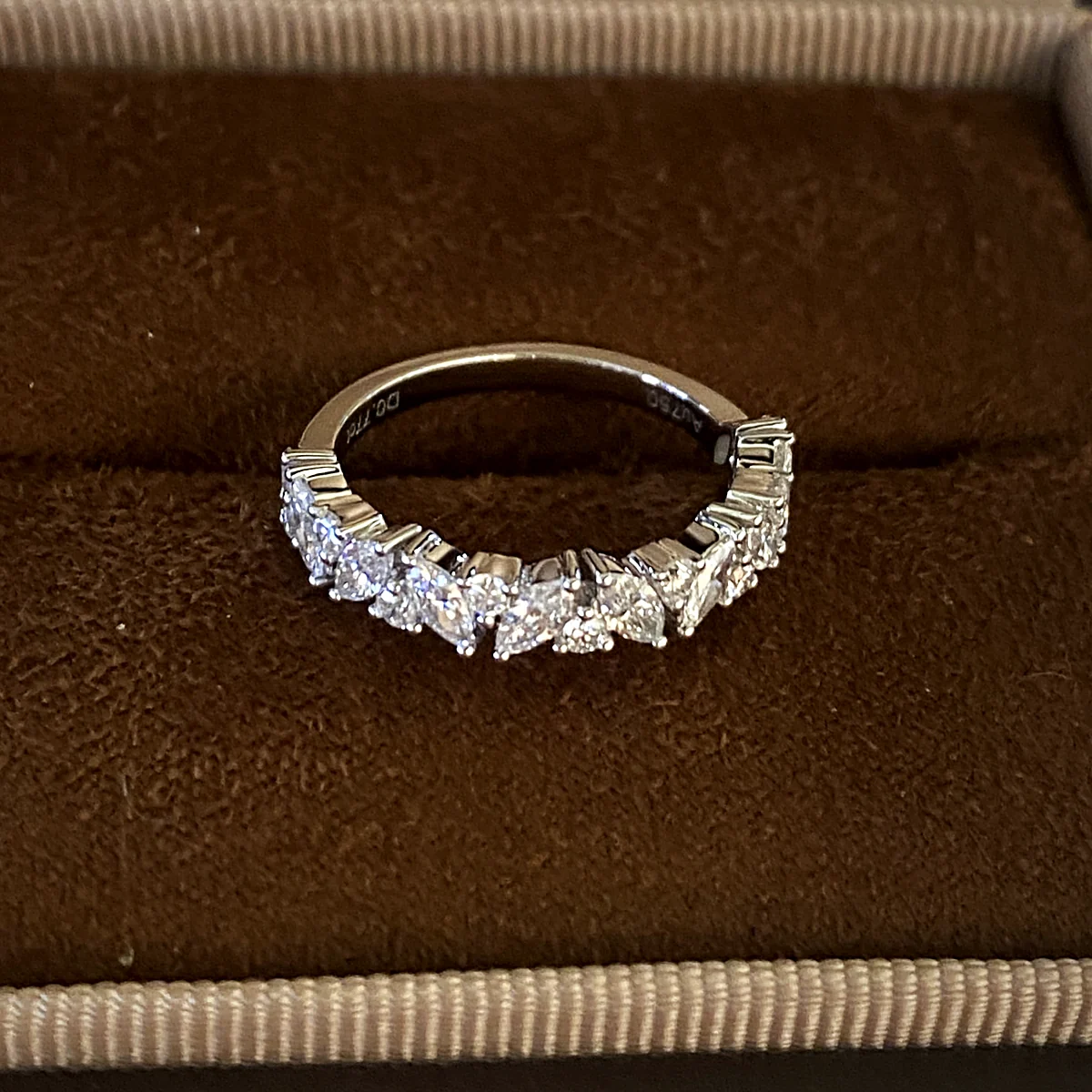 Mixed-Shape Scattered Band in white gold with laboratory-grown diamonds