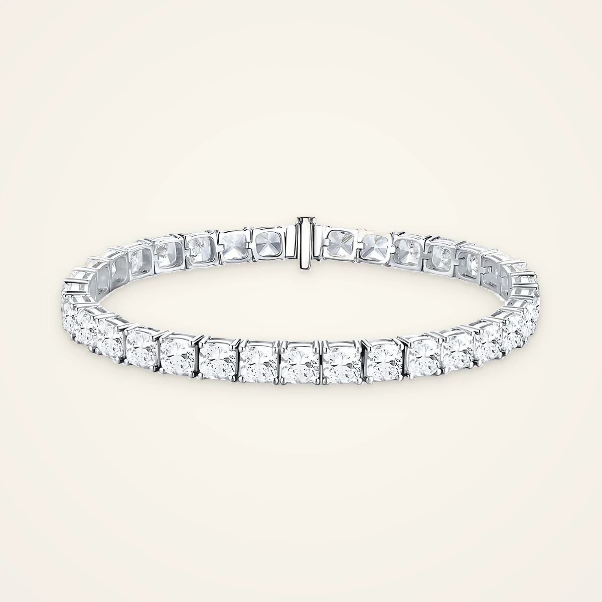 Cushion Tennis Bracelet in 14k White Gold