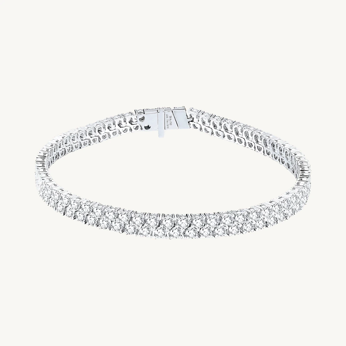 Double-Row Round Tennis Bracelet in 14k White Gold