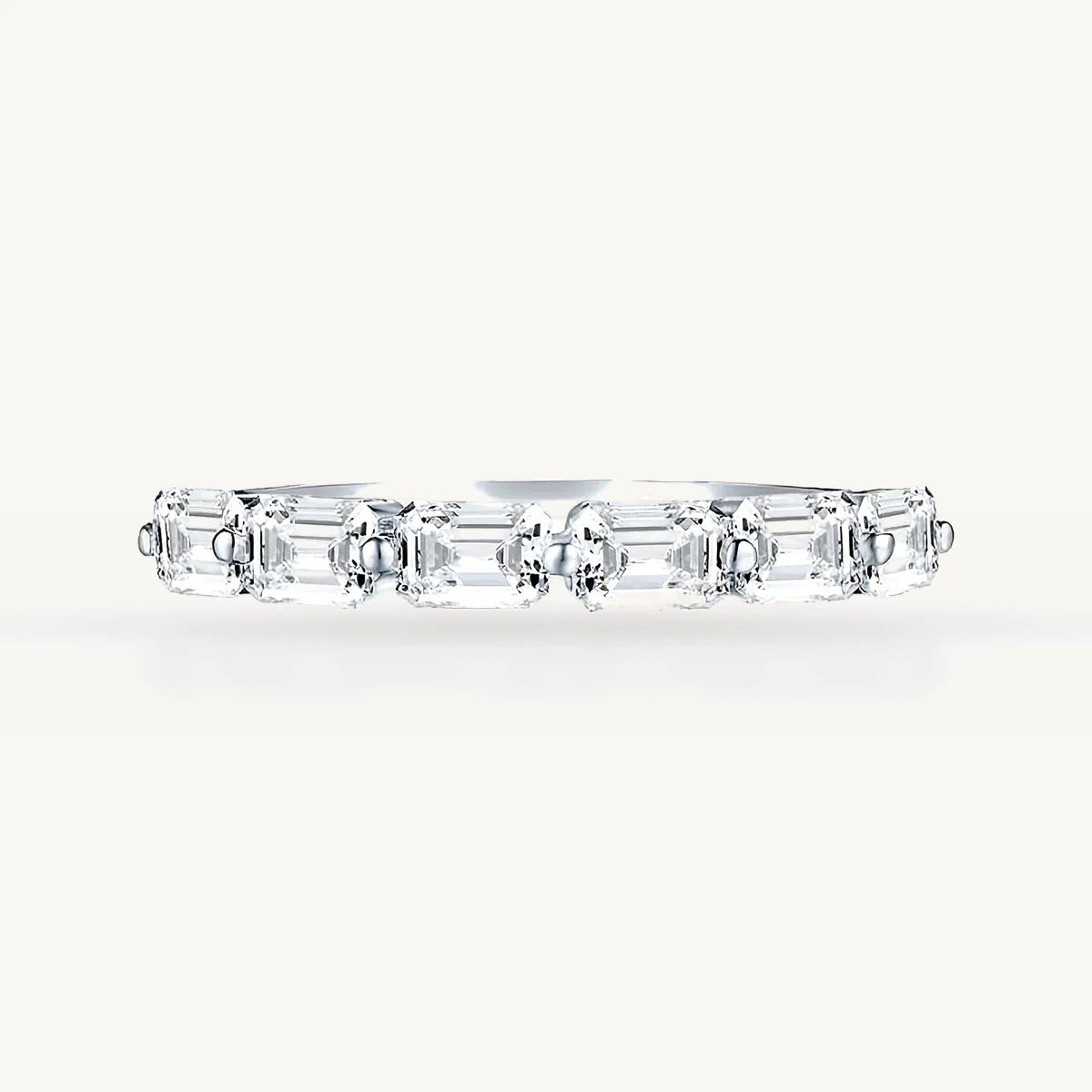 East-West Emerald-Cut Band in 14k White Gold