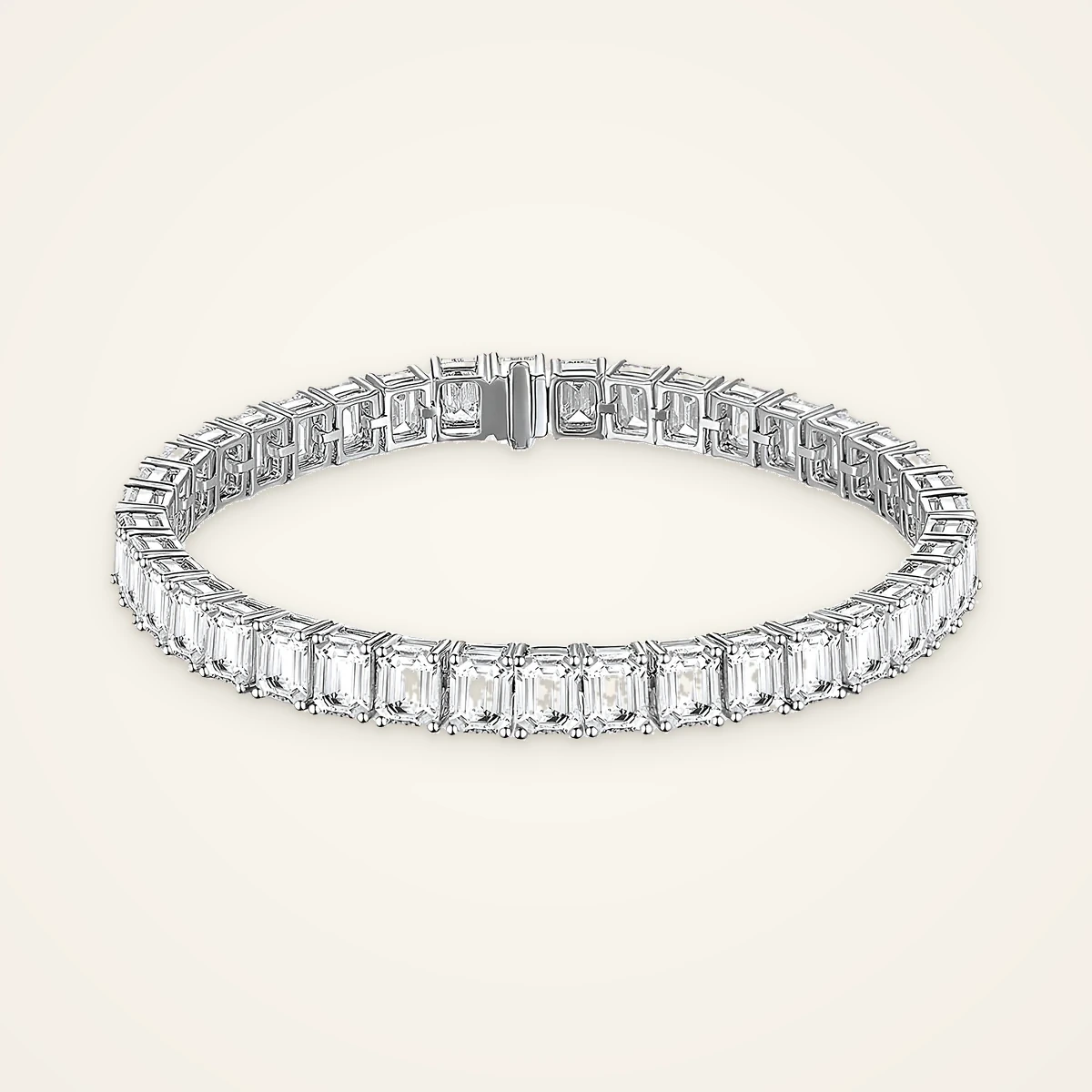 Emerald-Cut Tennis Bracelet in 14k White Gold
