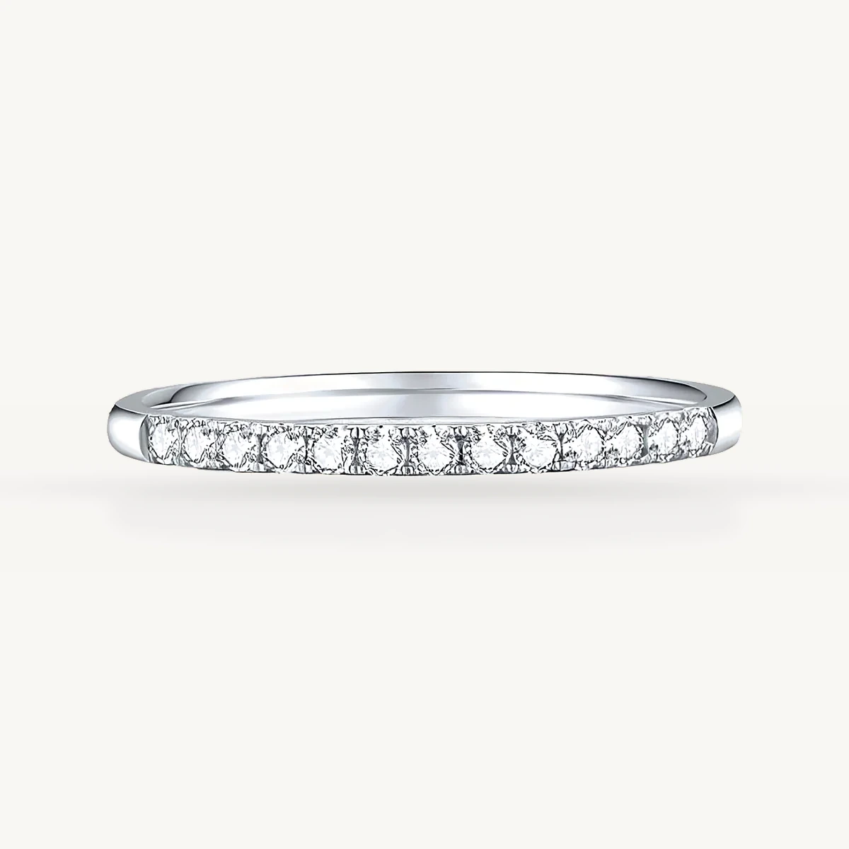 French Pavé Band in 14k White Gold