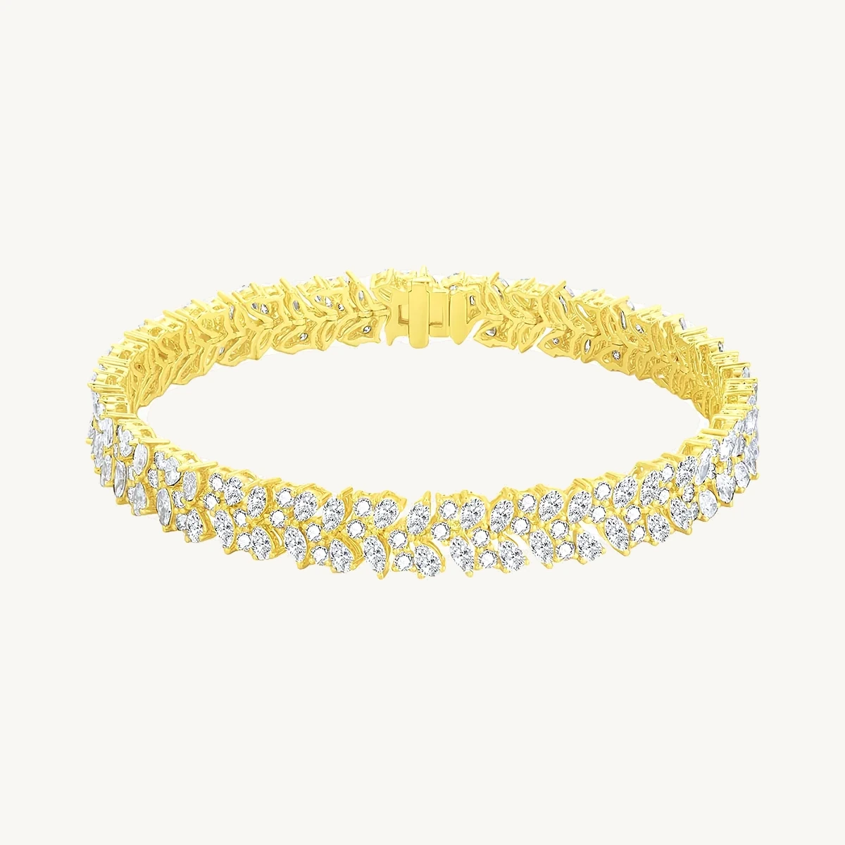 Marquise & Pear Cluster Bracelet in 14k Yellow Gold