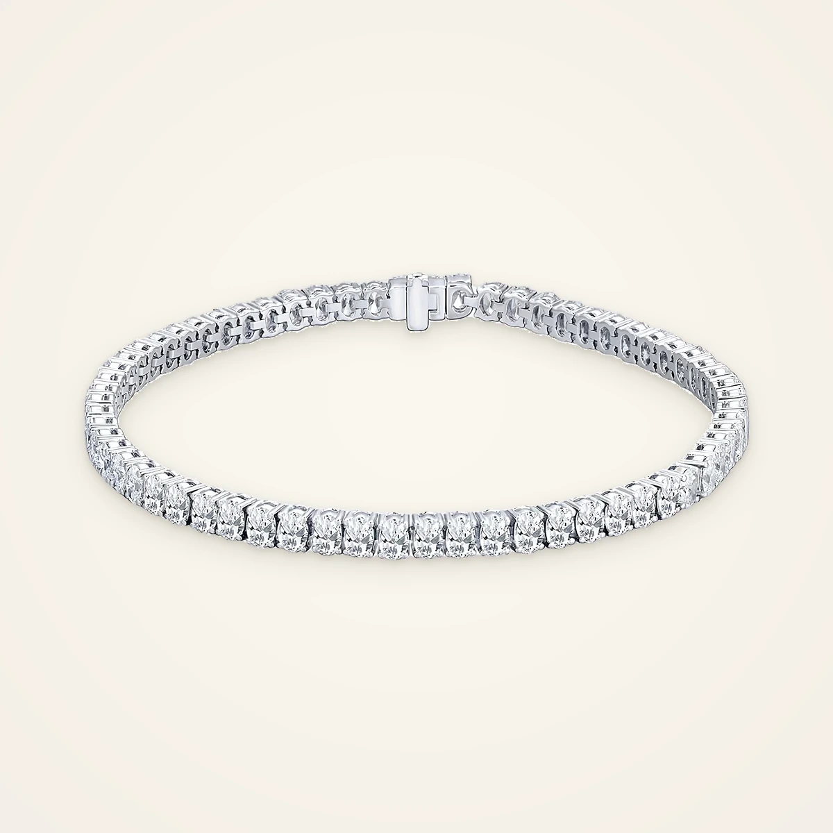 Oval Tennis Bracelet in 14k White Gold