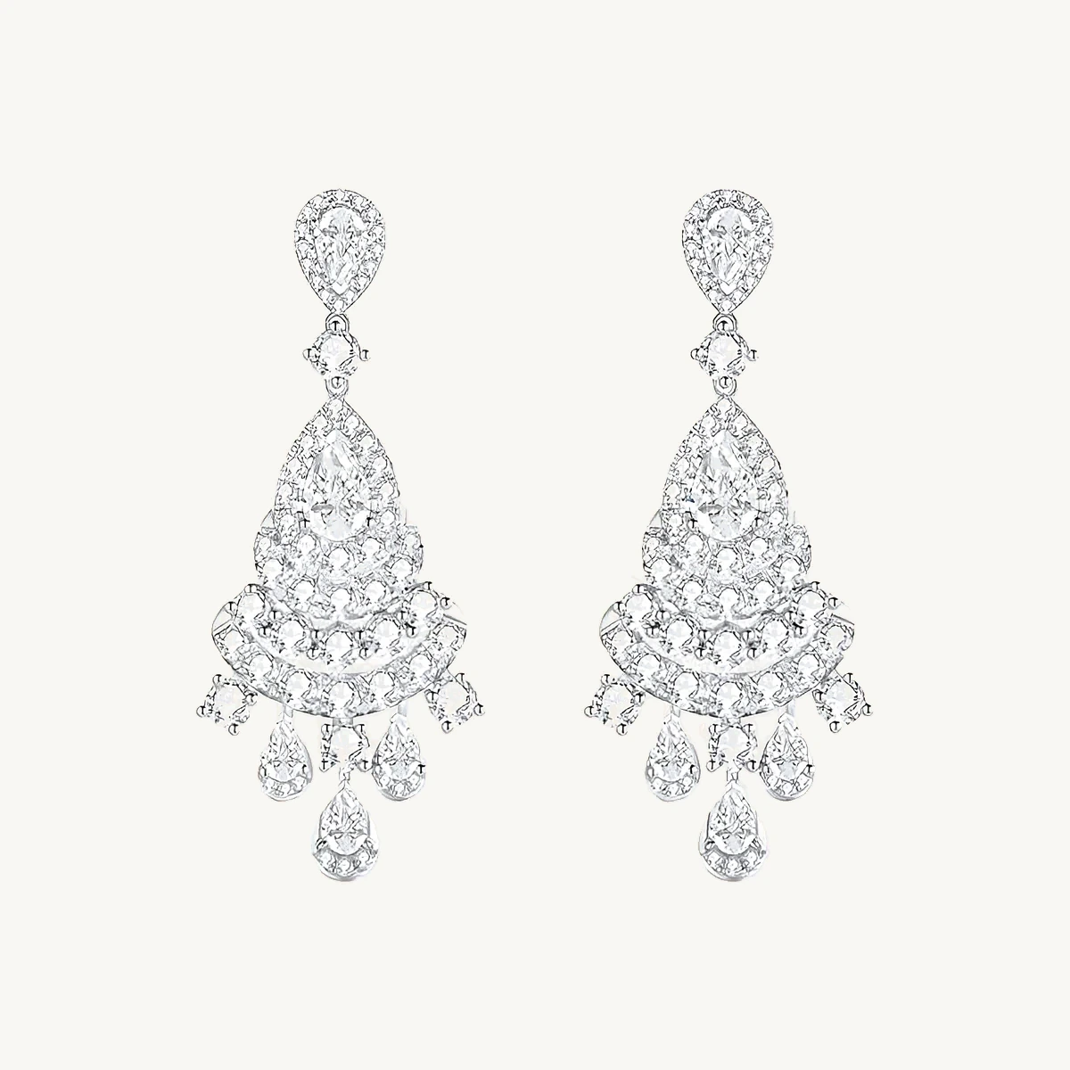 Pavé Chandelier Earrings in 14k White Gold