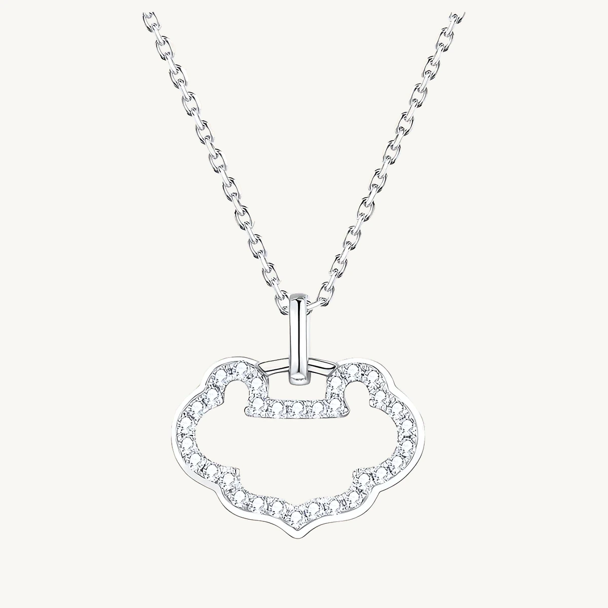 Pavé Cloud Pendant in 14k White Gold