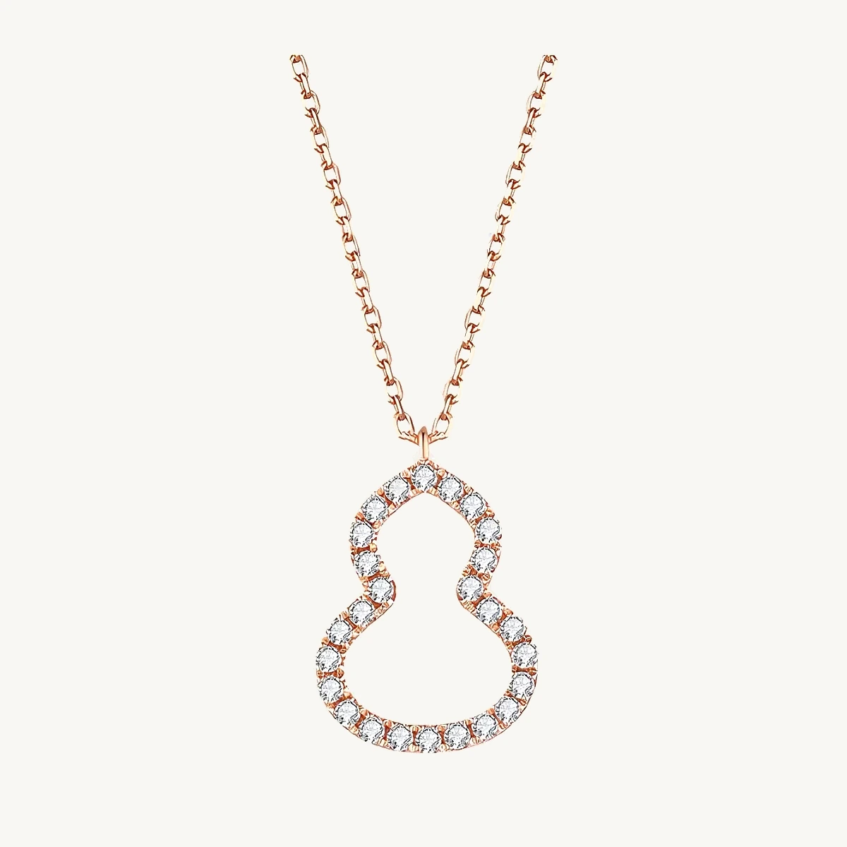 Pavé Gourd Pendant in 14k Rose Gold
