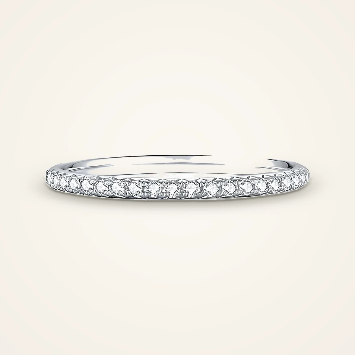 Pavé Half Eternity Band in 14k White Gold