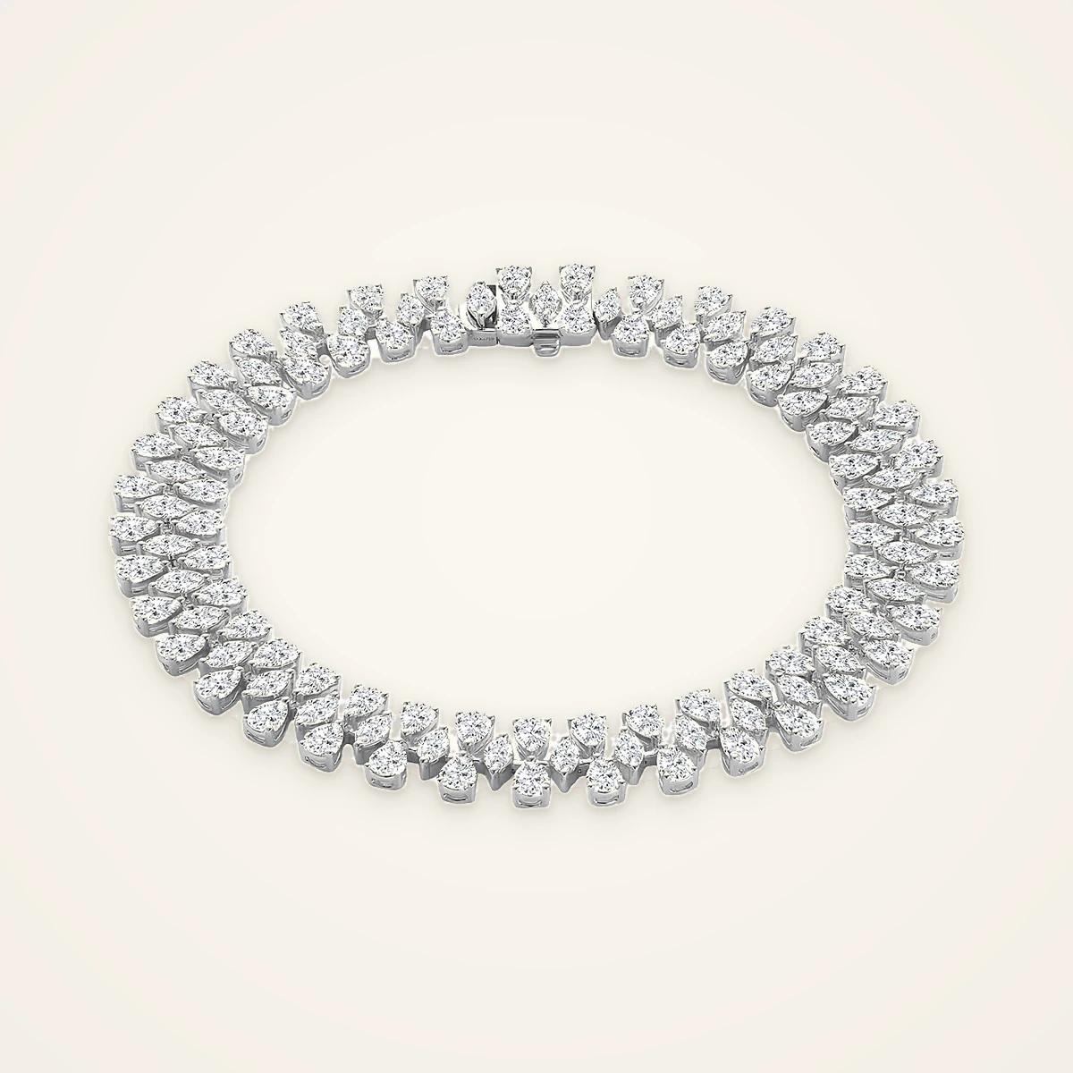 Pear Cluster Statement Bracelet in 14k Yellow Gold