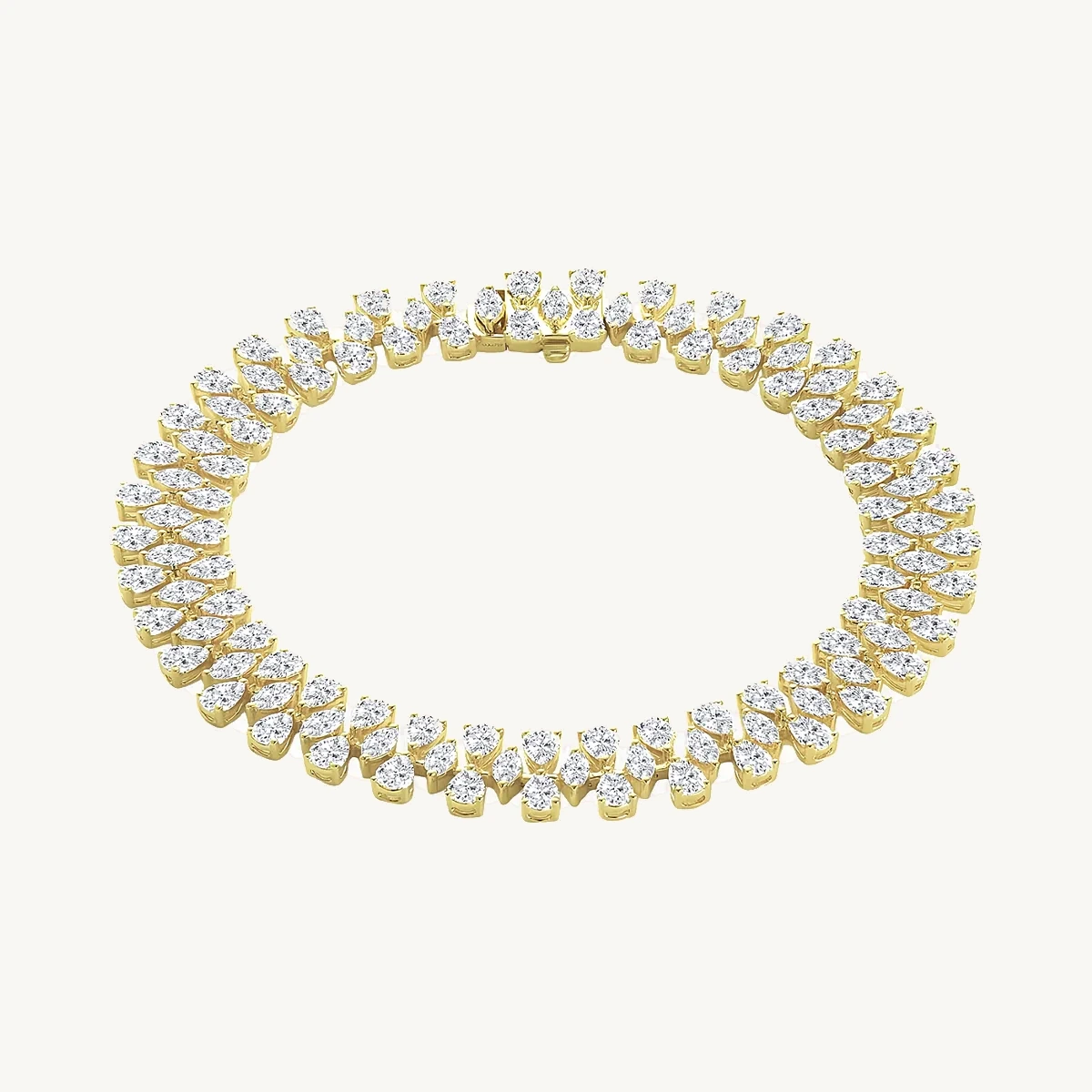 Pear Cluster Statement Bracelet in 14k Yellow Gold