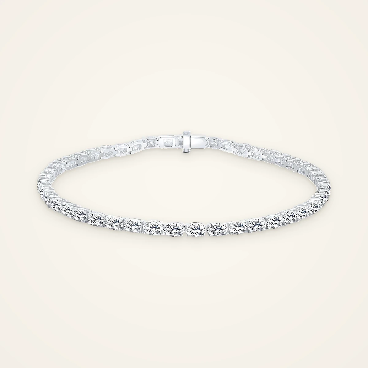 Slim Round Tennis Bracelet in 14k White Gold